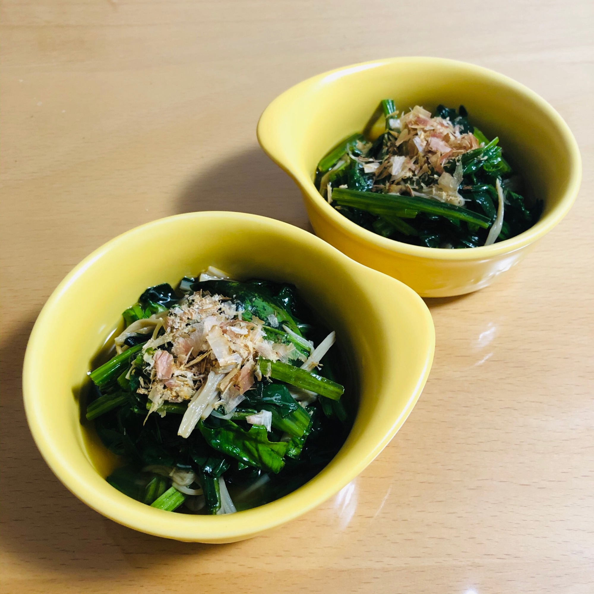 めんつゆで簡単!ほうれん草とえのきのおひたし