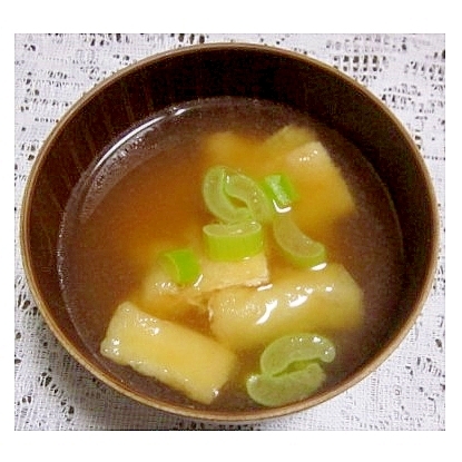 ねぎと油揚げの冷やし味噌汁（昆布だし・塩麹入り）