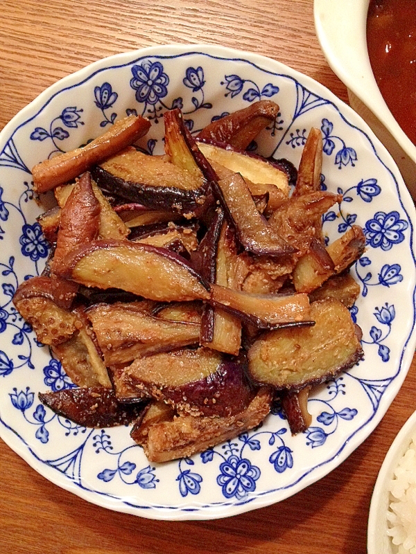 ナスの胡麻味噌炒め