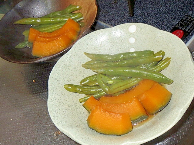 いんげんとかぼちゃの煮物