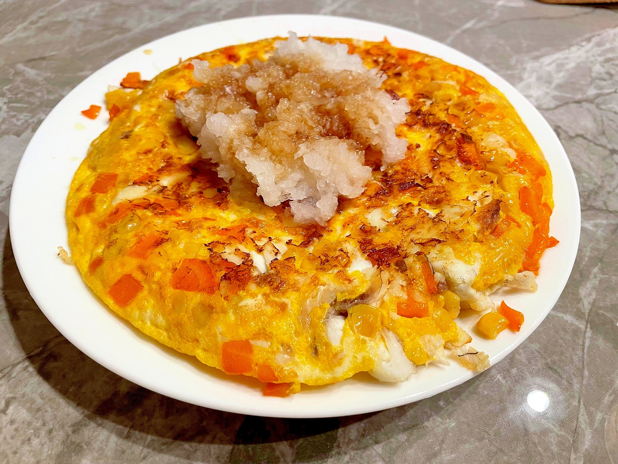 野菜たっぷり真鯛のスペインオムレツ