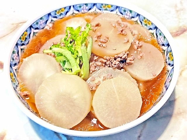 圧力鍋で簡単！ひき肉と大根のそぼろ煮♪