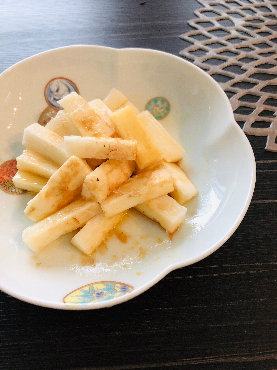 鰹節の風味で減塩おつまみ☆長芋の酢醤油和え