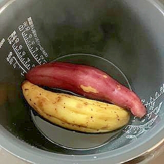 炊飯器で　ふかし芋　☆　ついでに干し芋も