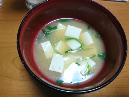 きざみ生姜入り♡豆腐と油揚げとワカメのお味噌汁