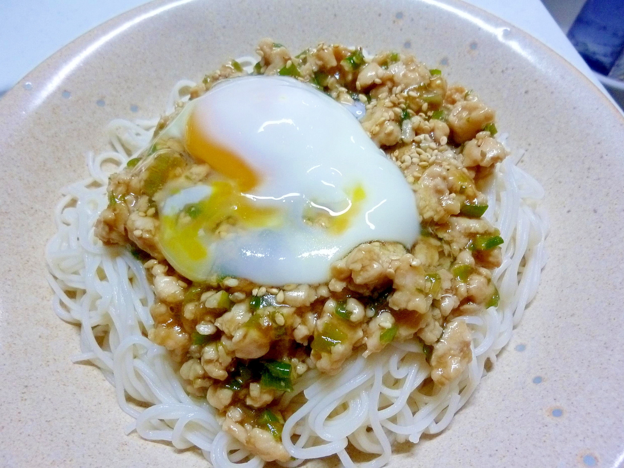 ☆鶏そぼろの温玉のせそうめん☆