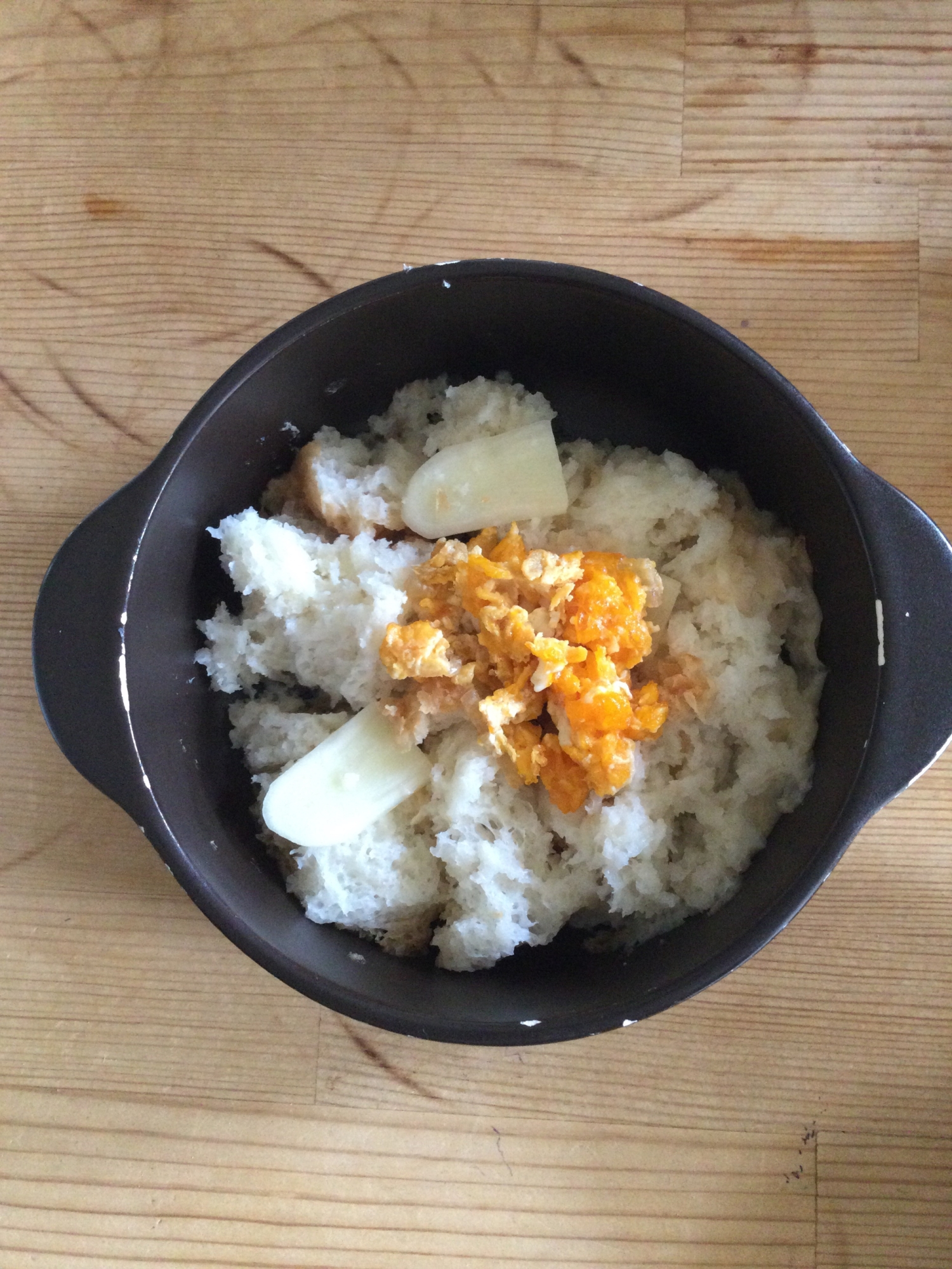 新生姜と食パンのさっと煮☆スクランブルエッグ乗せ♪