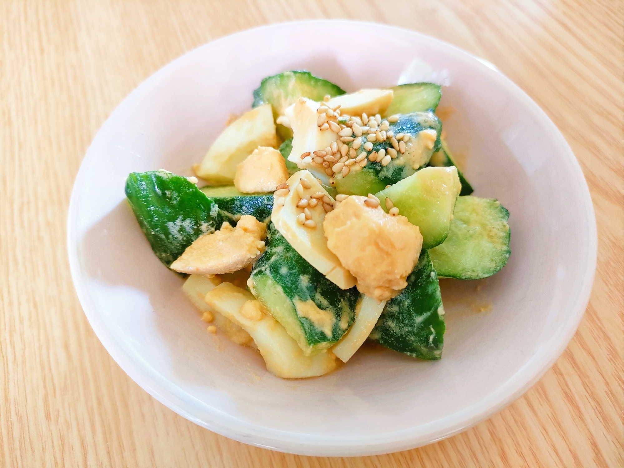 材料ほぼ「1/2」!きゅうりとゆで卵の中華サラダ