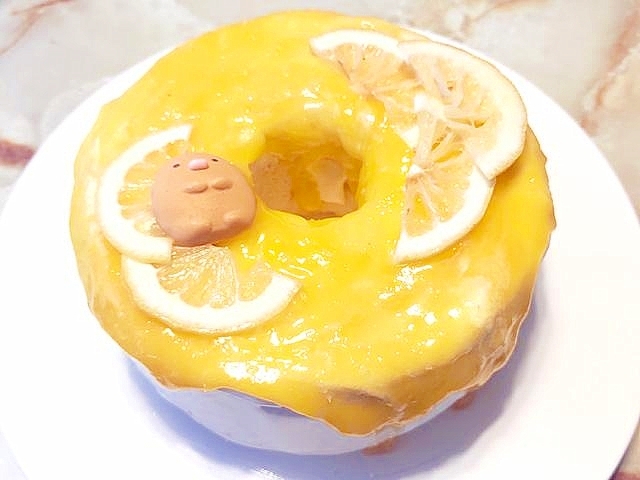 むっちり食感!エンゼルシフォンのレモンカードがけ♪