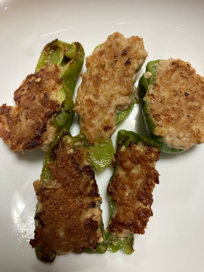 ピーマンの肉詰め♩(余分なつなぎなし)