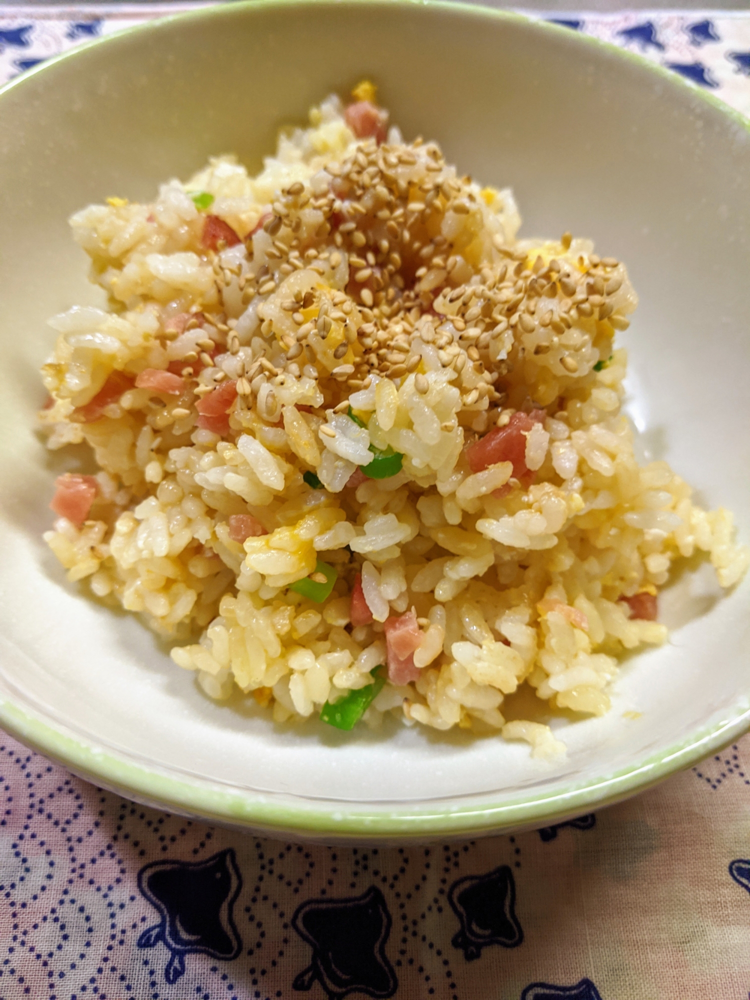 余りの漬物で、炒飯