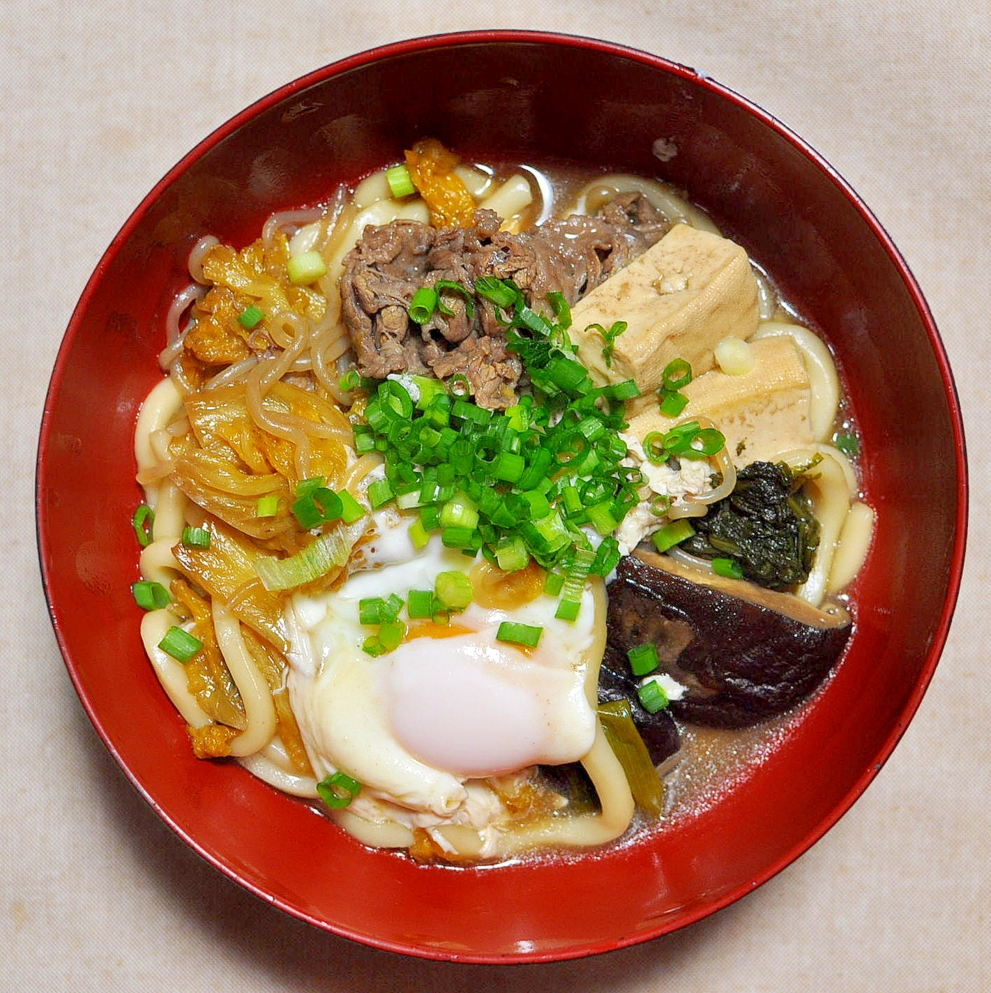 残ったすき焼きde牛すきうどん