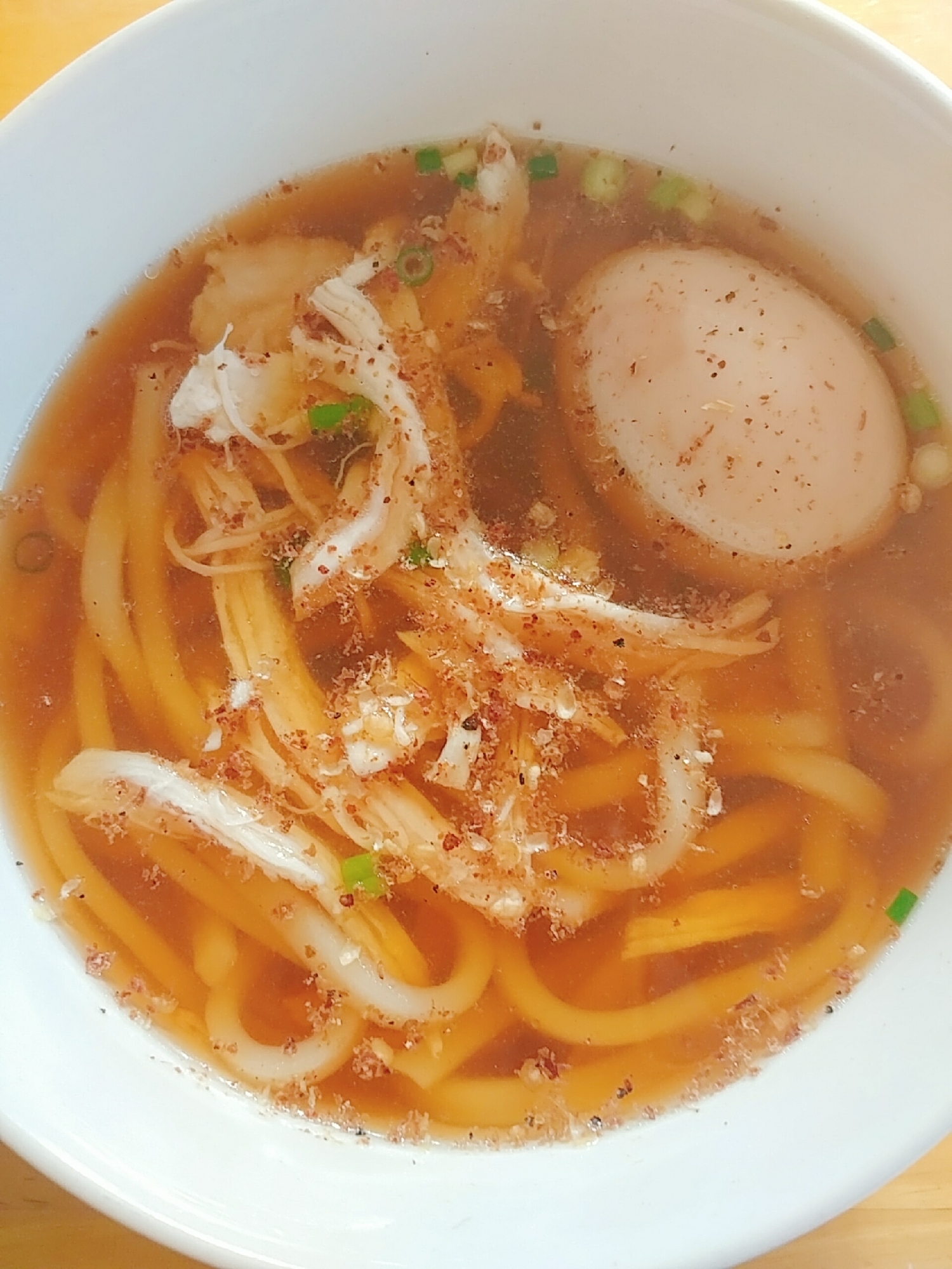 花椒香る☆蒸し鶏と椎茸のおうどん