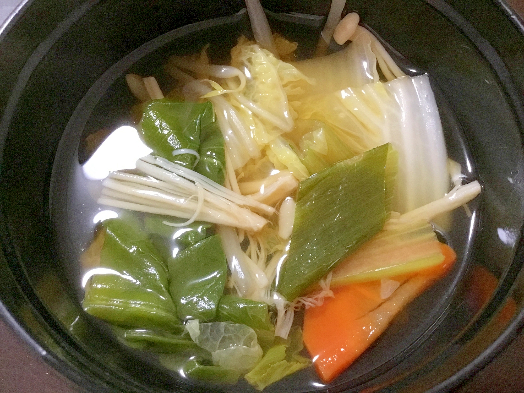 春菊と白菜の中華スープ