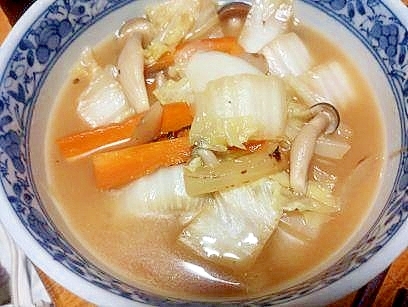 ラーメンスープで　野菜スープ