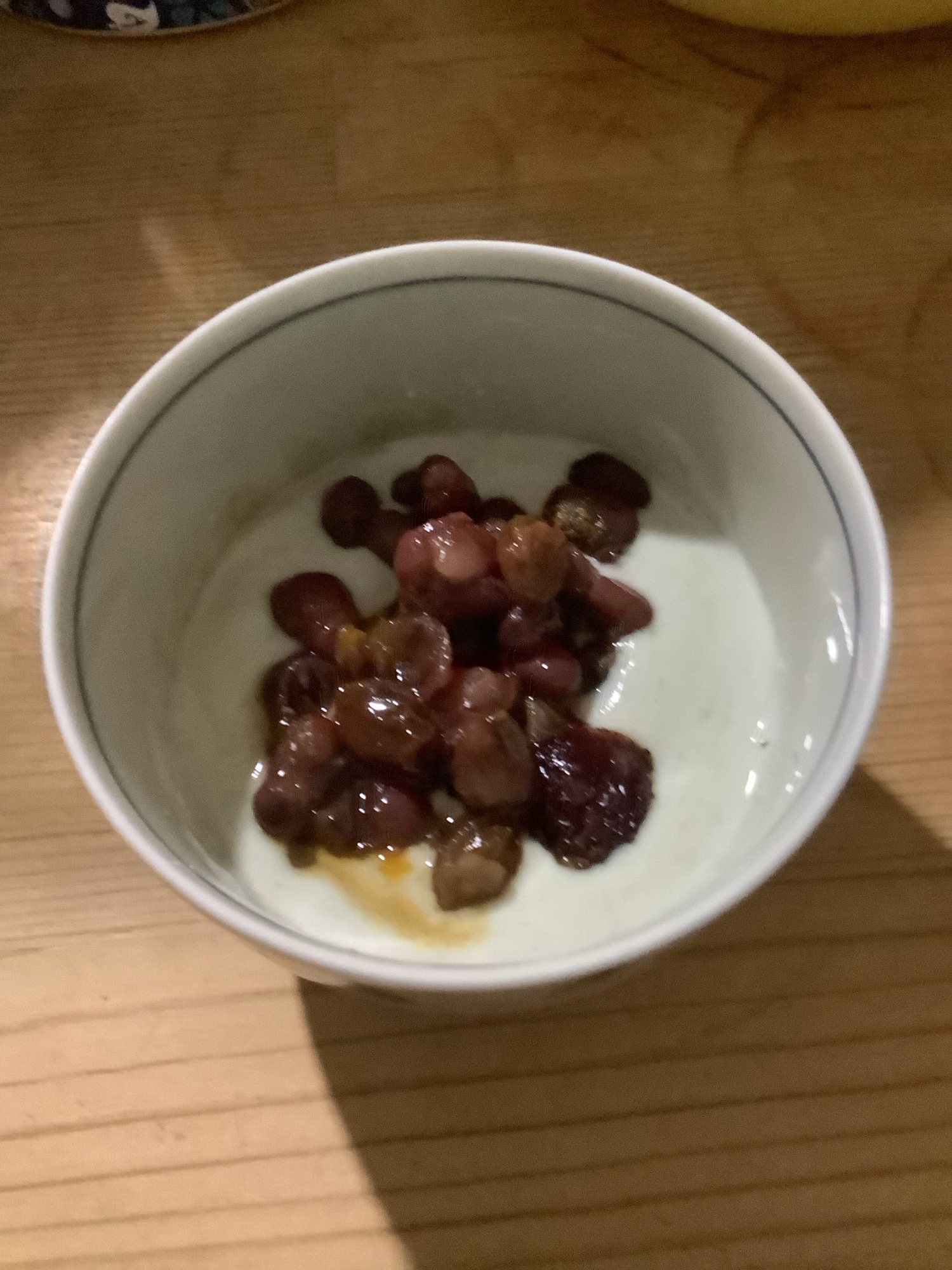 小豆ドライフルーツ乗せ♡抹茶きなこヨーグルト♪