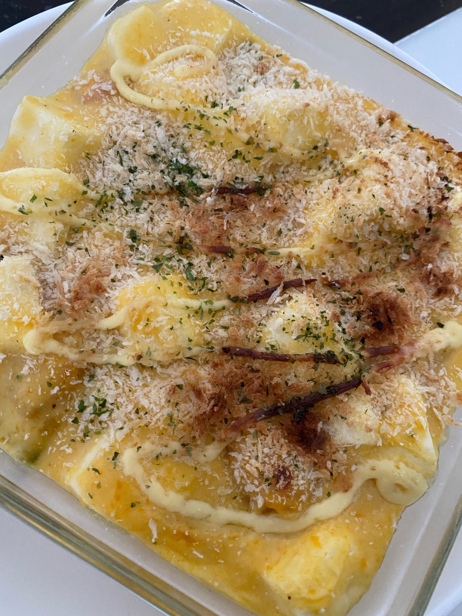 かぼちゃとはんぺんのグラタン!お弁当にも○