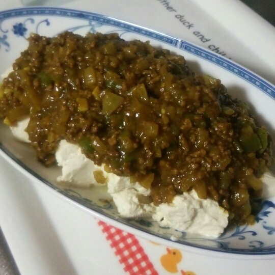カレー味☆麻婆冷奴!