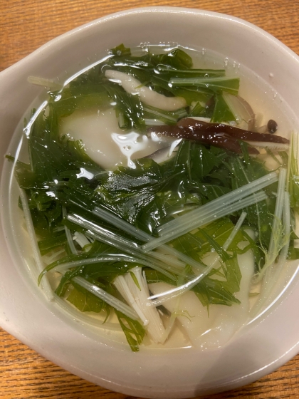 水餃子と水菜の中華スープ