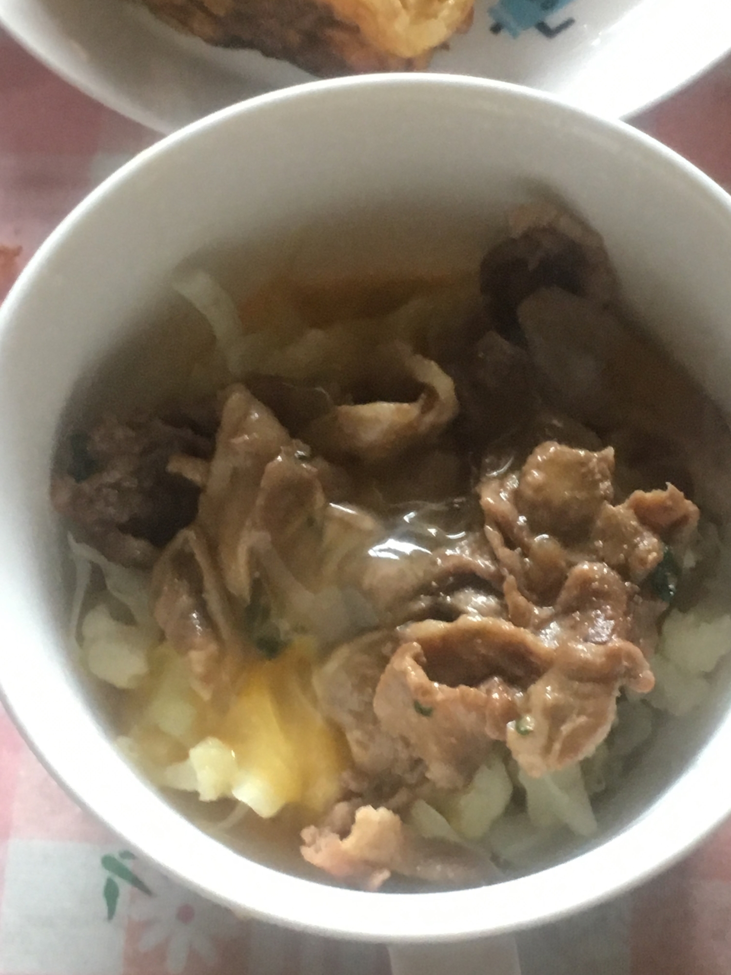 カリフラワーライスで豚玉丼風（低糖）