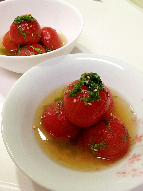 トマトと大葉の冷たい煮物