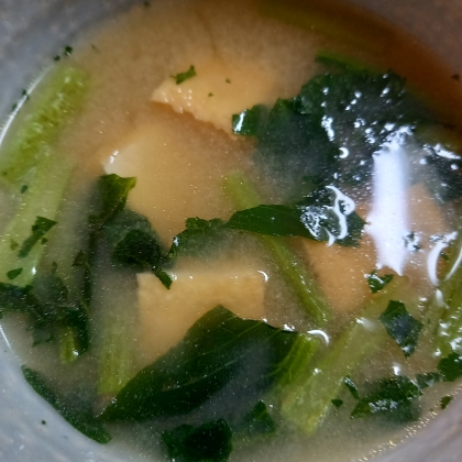 小松菜と厚揚げの味噌汁
