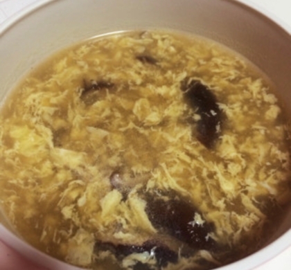 超簡単、蟹椎茸卵スープ