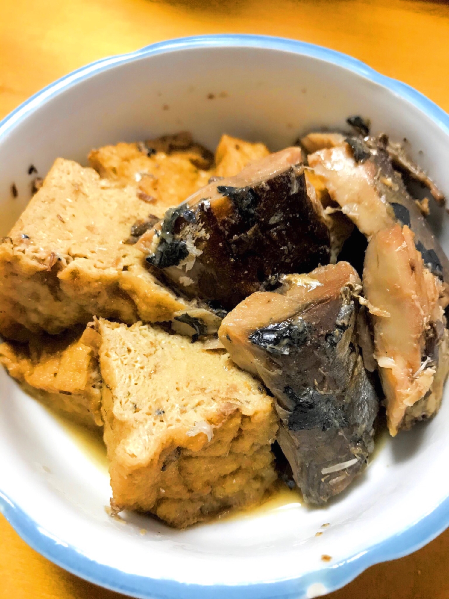 10分あれば！すぐできサバ缶と厚揚げの煮物