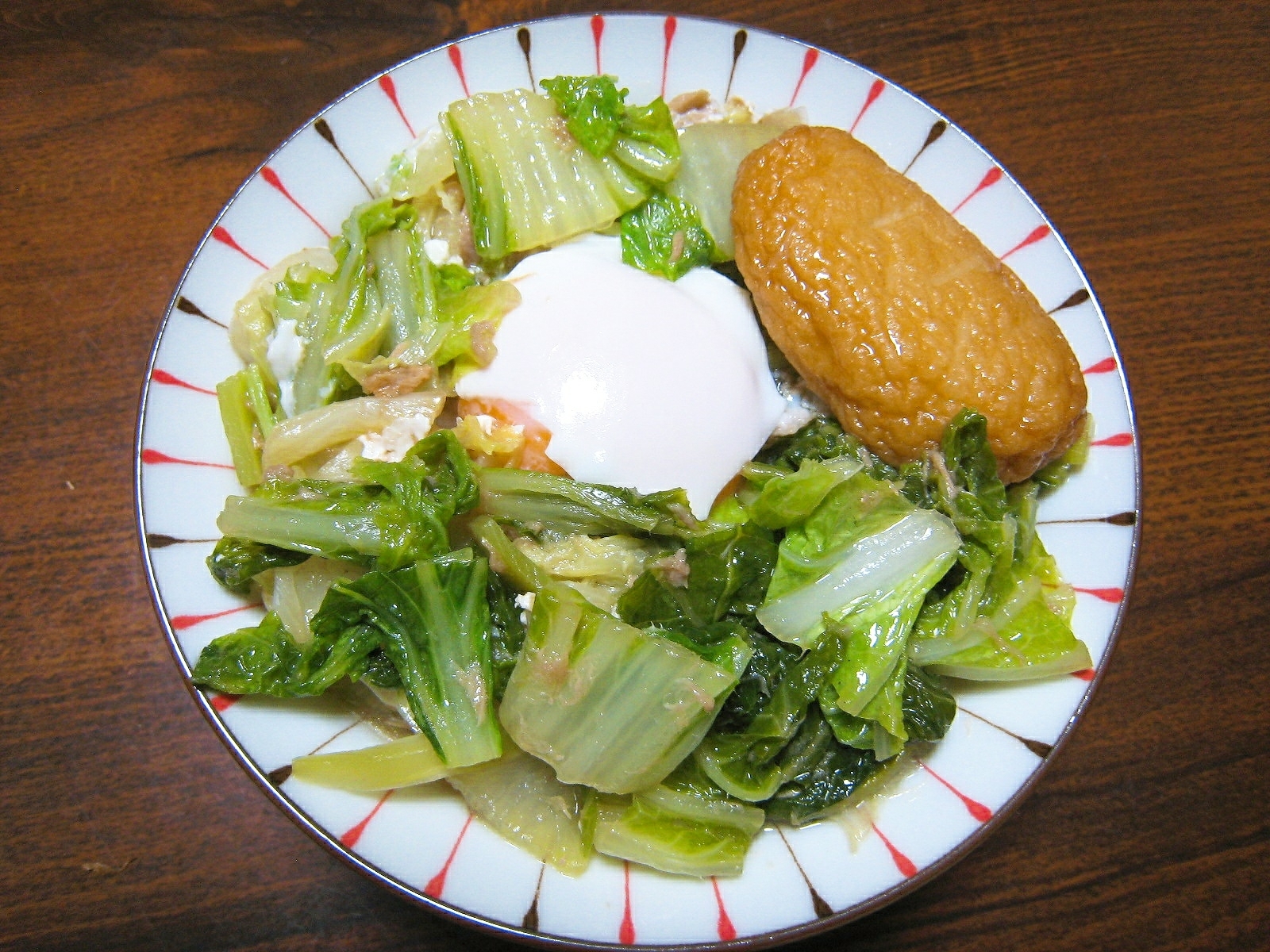 白菜の落とし卵煮