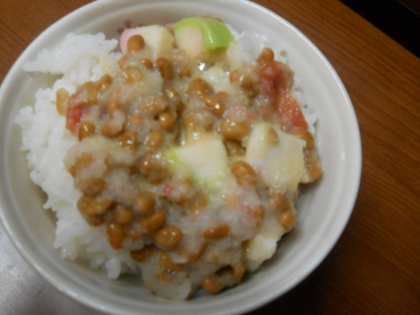 納豆の食べ方-梅かまぼこおろし♪