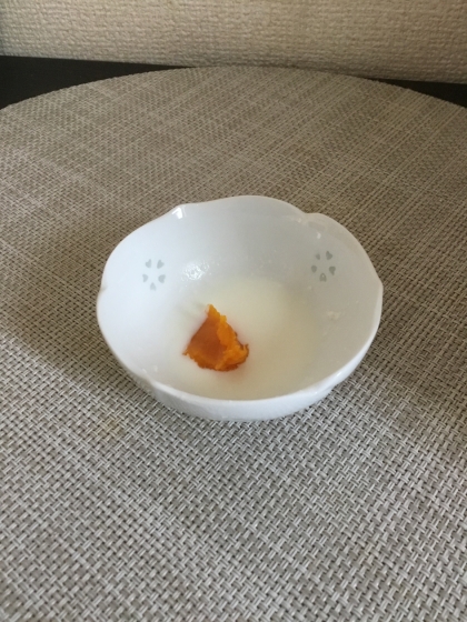 離乳食6ヶ月☆ヨーグルトマッシュかぼちゃのせ