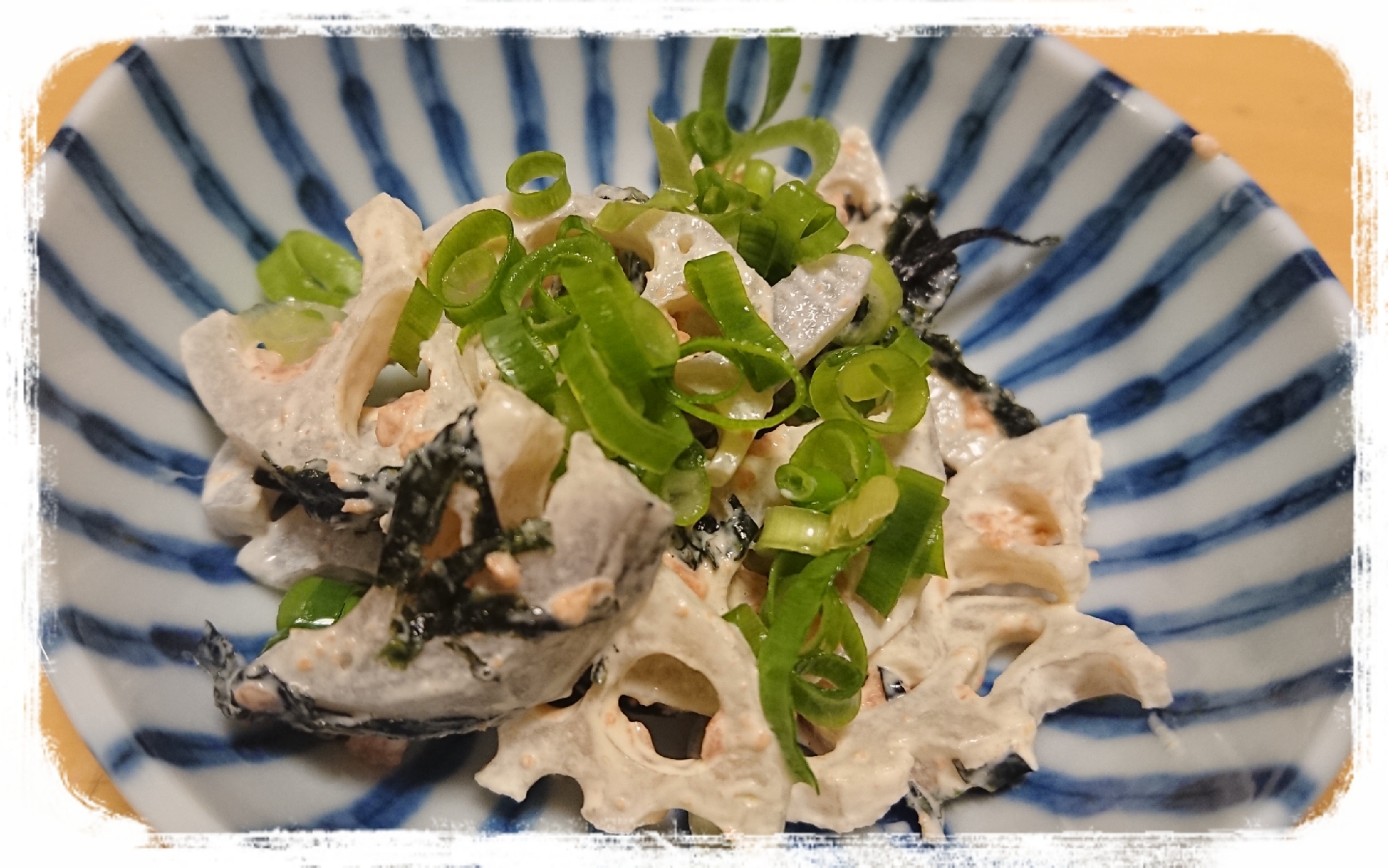 れんこんの鮭フレークと刻み海苔和え