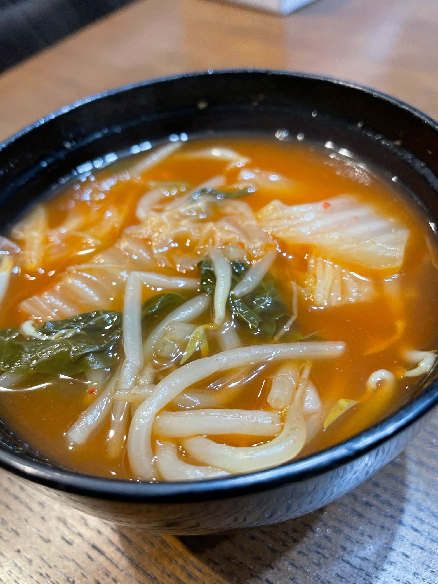 小松菜のキムチスープ
