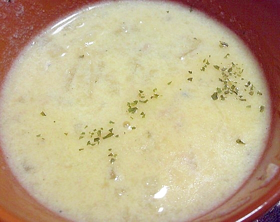 新玉ねぎとジャガイモの豆乳スープ