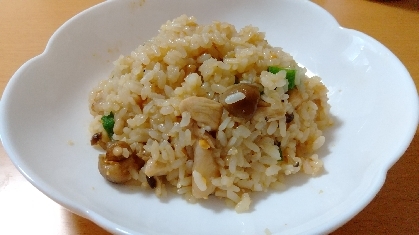 鶏肉と野菜の味噌マヨご飯炒め