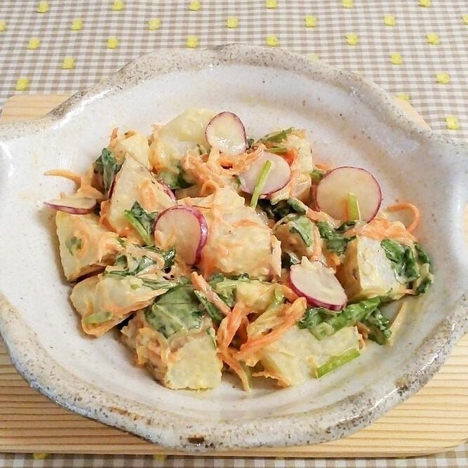 ♪葉も美味しい♡長芋とラディッシュのポテトサラダ♪