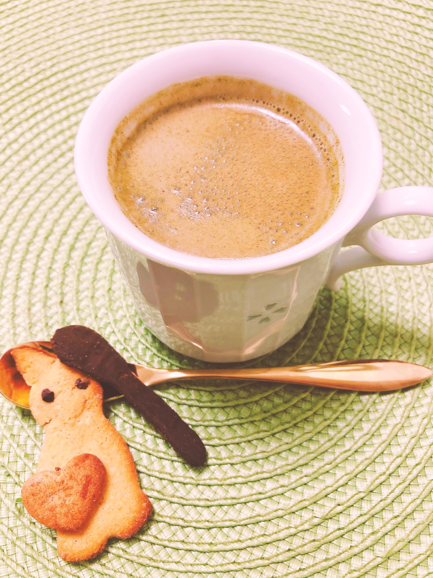 黒糖生姜はちみつ入り✧青汁カフェラテ✧˖°