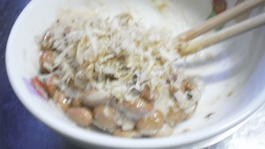 イワシ節納豆の鮒ずしご飯和え