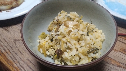 辛子高菜が余っていたので作りました。ごま油の香りが香ばしくて、とても美味しかったです。