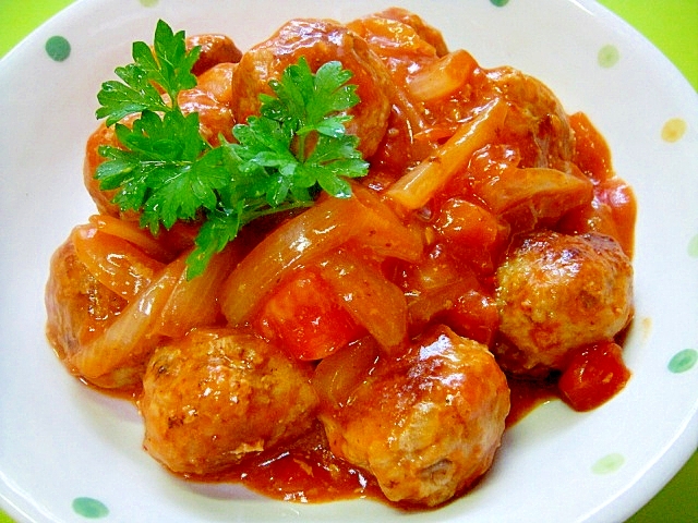 フレッシュトマトとケチャップで 肉団子のトマト煮 レシピ 作り方 By Mint74 楽天レシピ
