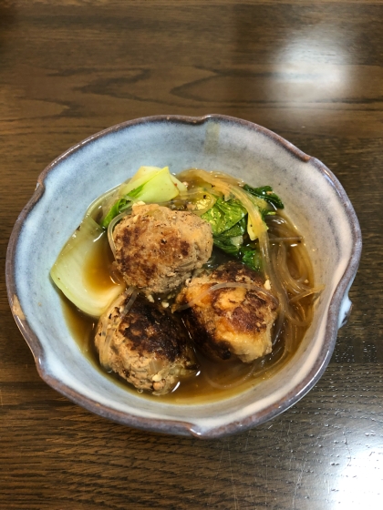 肉団子とチンゲン菜春雨の中華煮