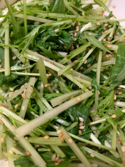 レンジで簡単！水菜のシャキシャキ胡麻和え♪