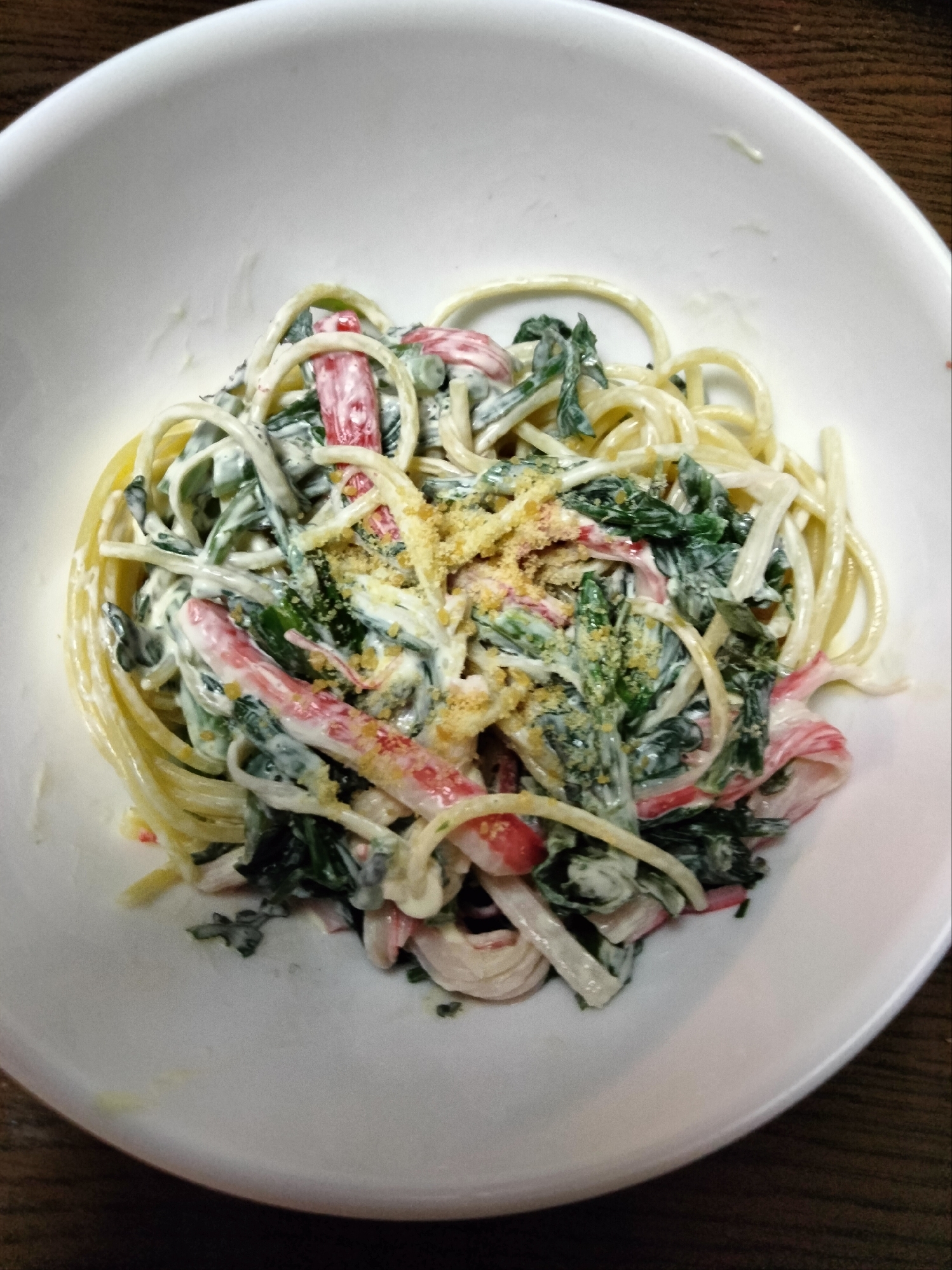 春菊カニカマ スパゲッティサラダ