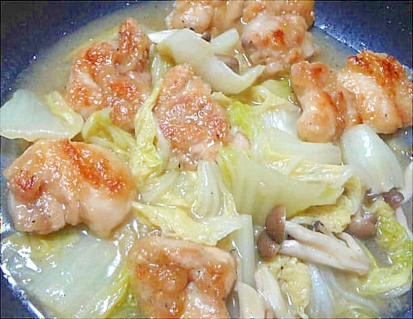 白菜と鶏肉としめじの中華風蒸し煮