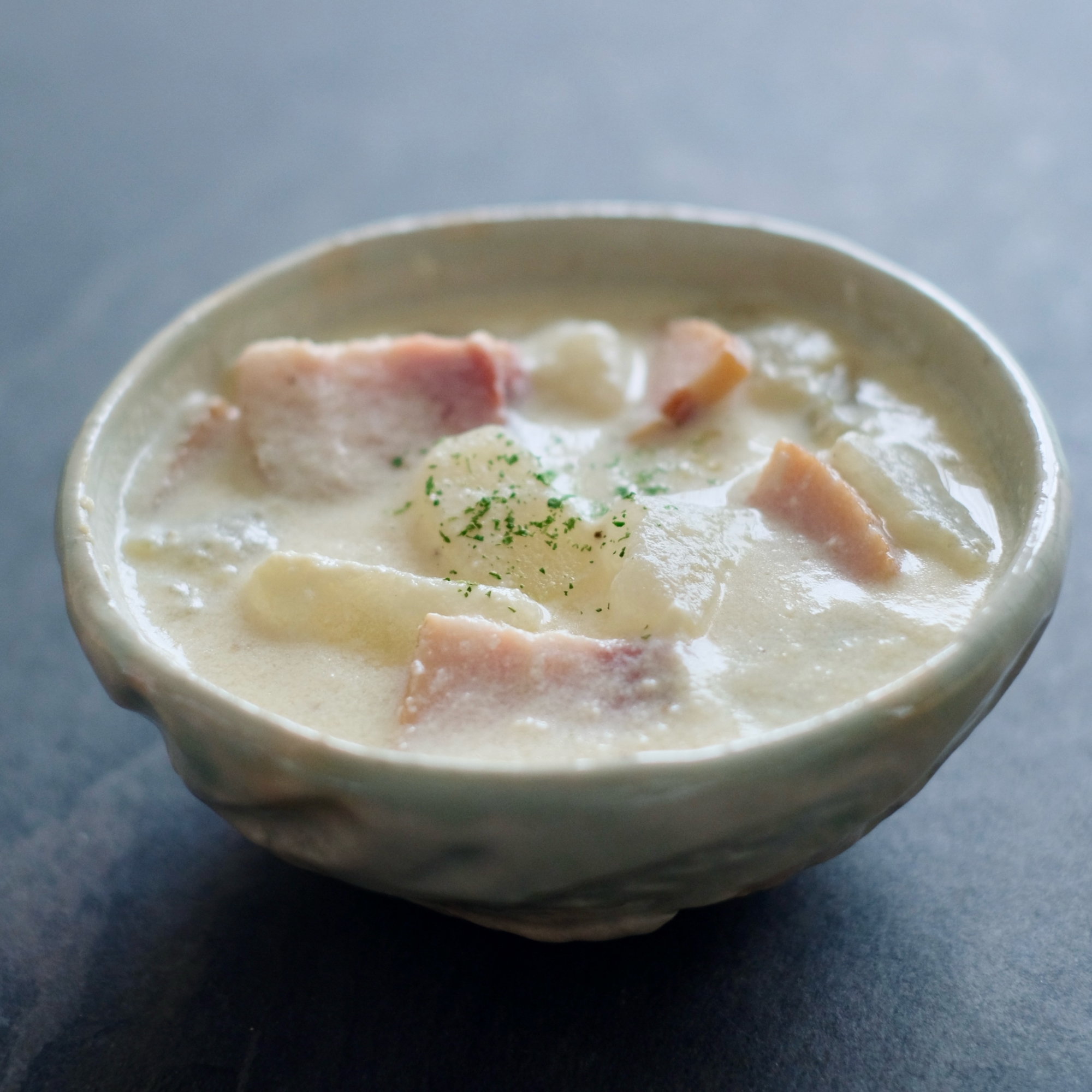 冬瓜とベーコンの豆乳クリームスープ