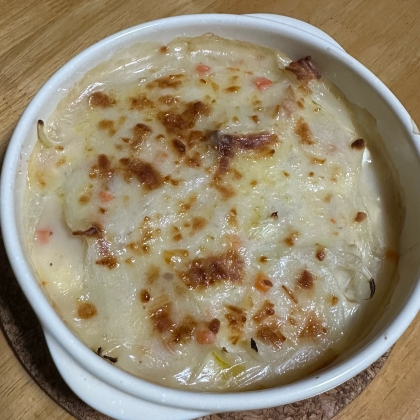チンゲン菜のクリーム煮リメイクᕷ˖グラタンꕤ୭*