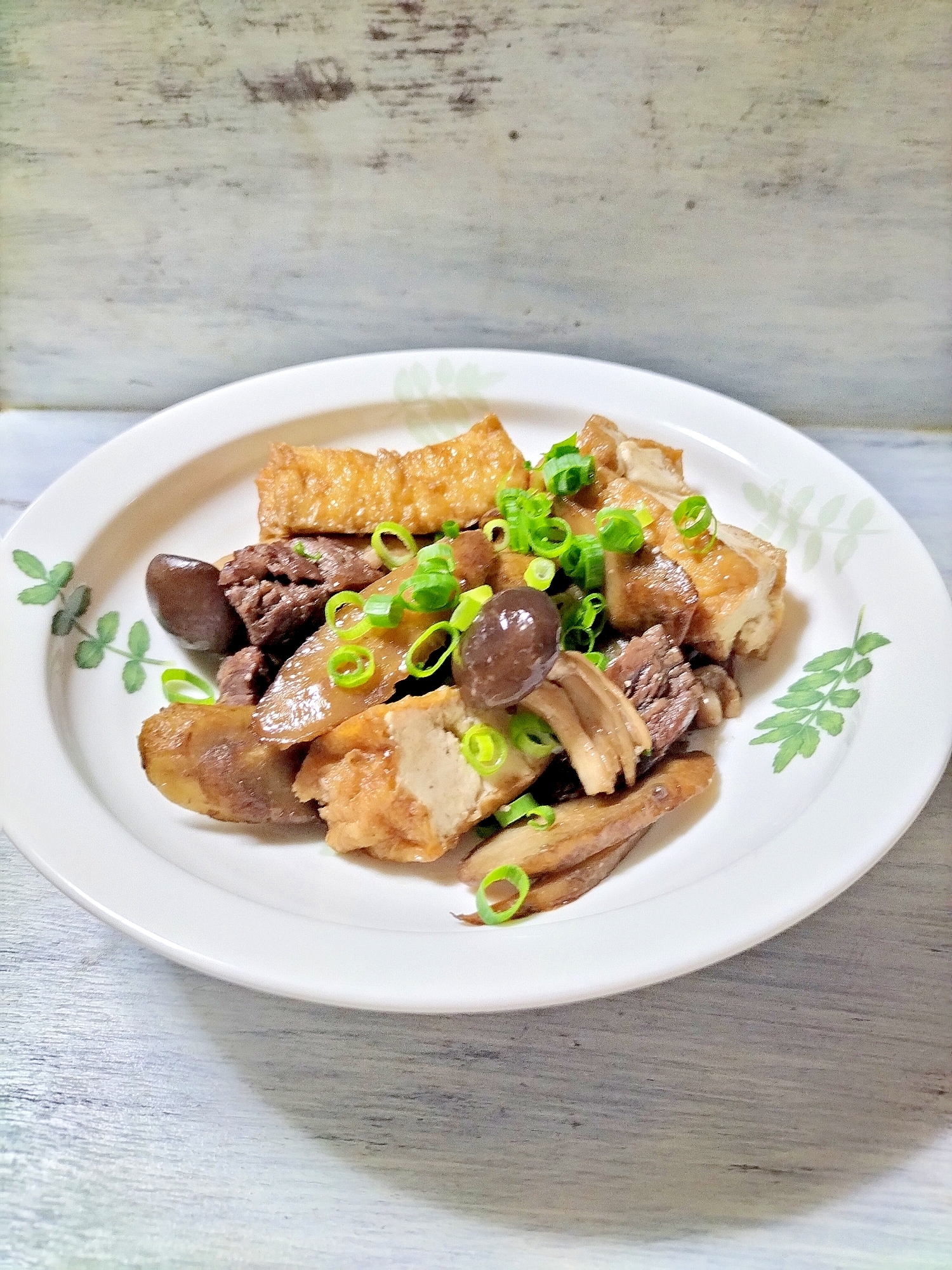 厚揚げと牛蒡の牛肉炒め煮