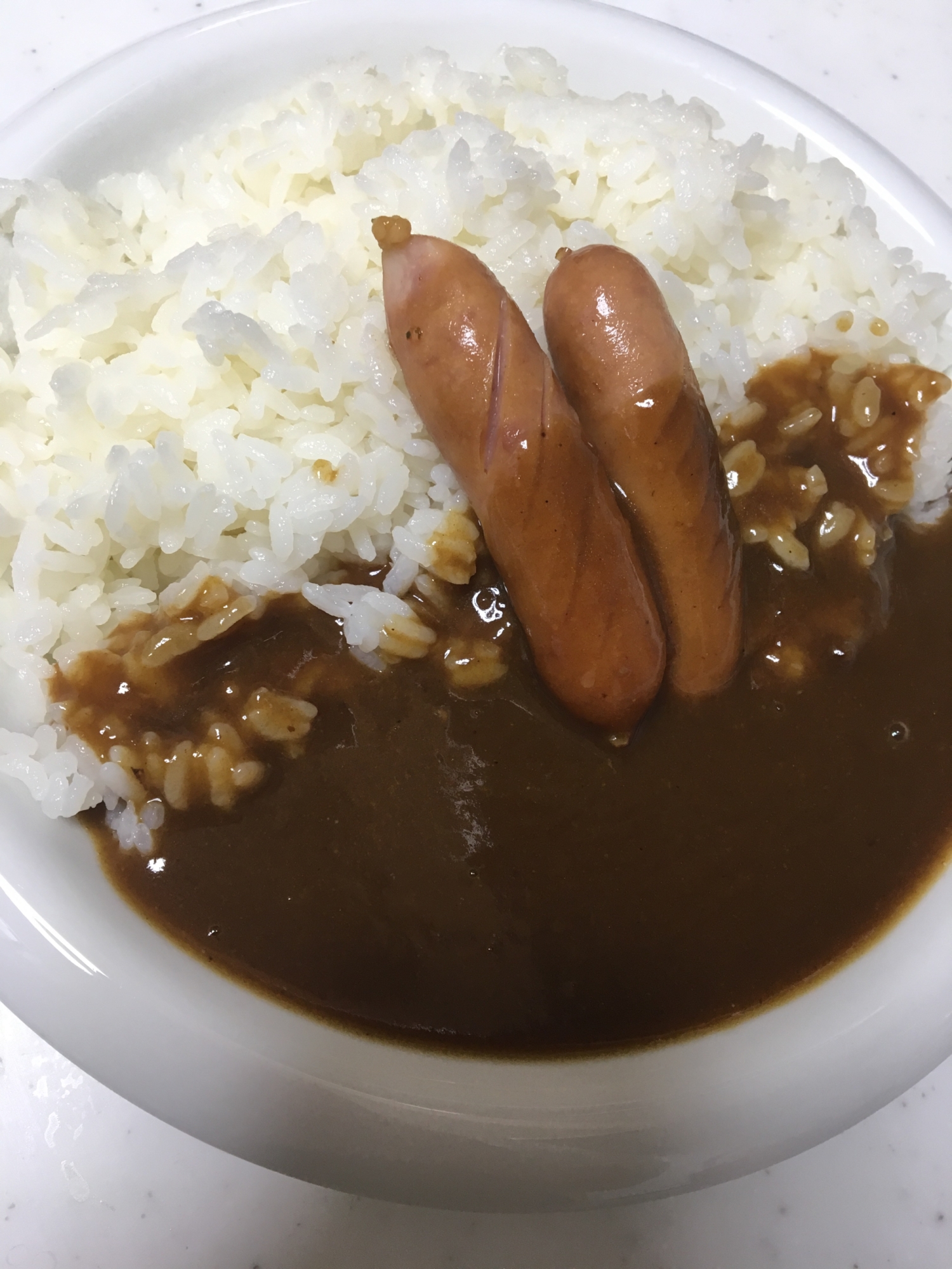 ウインナーのカレーライス(^○^)