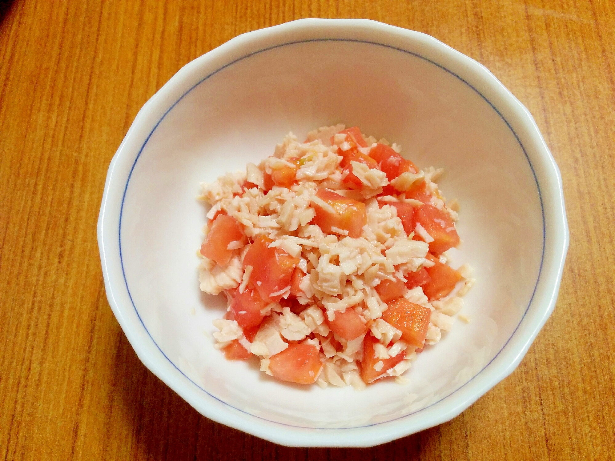 【離乳食】鶏肉のトマトサラダ