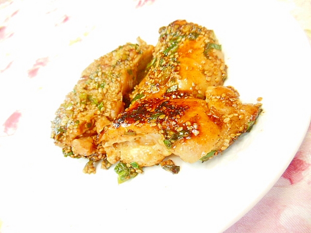 味醂と白だし生姜ｄｅ❤鶏の胡麻葱照り焼きチキン❤